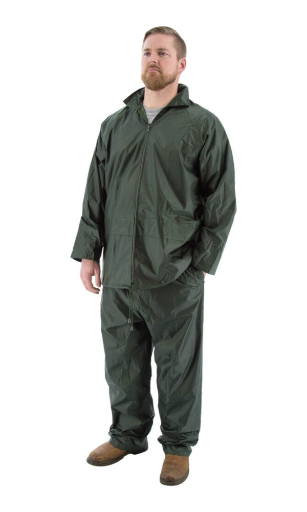 Majestic 71-2000 2-Piece Hooded Green Rain Suit – Texas Good Gloves