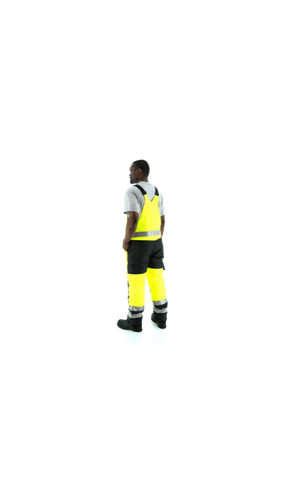 Majestic 75-2357 High Visibility Quilted, Insulated Waterproof Bib Overall - Yellow/Black