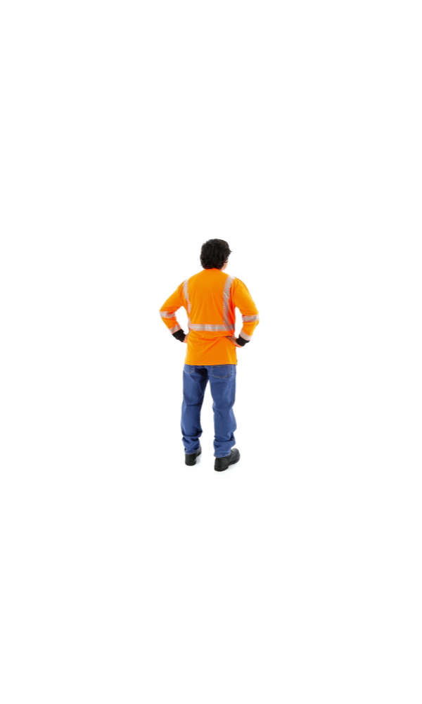 Majestic 75-5216 High Visibility Class 2 Short Sleeve Mesh T-Shirt with Reflective Chainsaw Striping Hi Vis Orange Black Bottom