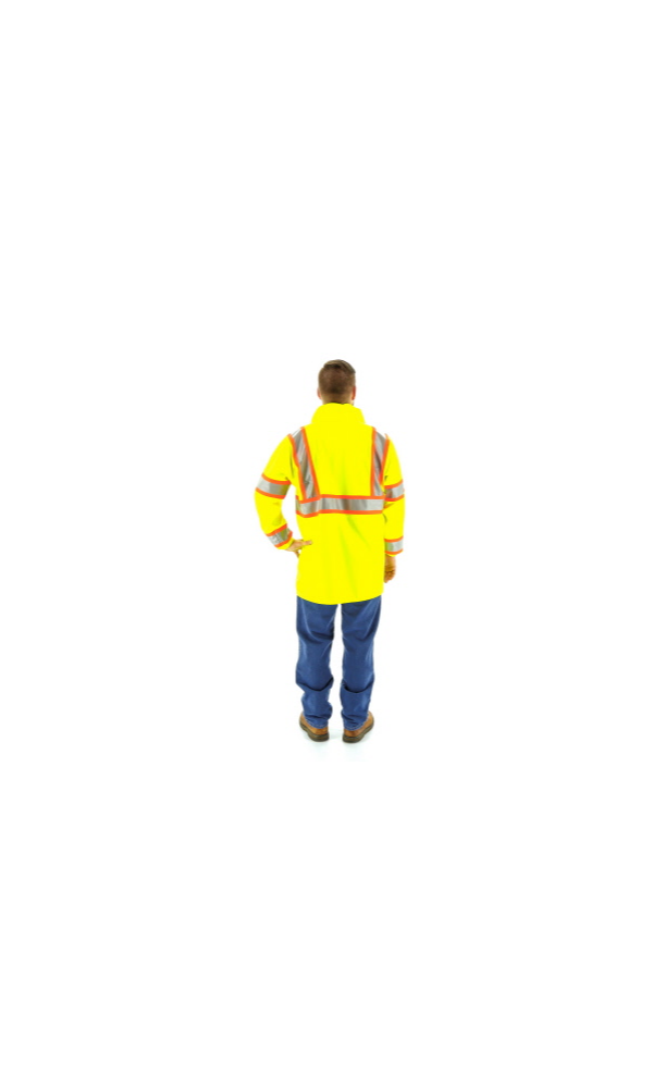 Majestic 75-7301 Hi-Vis Waterproof Rain Jacket DOT Striping ANSI 3 R ...