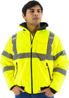 Majestic 75-1300 Hi-Vis Yellow Waterproof Bomber Jacket with Fixed Quilted Liner ANSI 3
