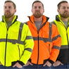 Majestic 75-1381 Hi-Vis Transformer Bomber Jacket Waterproof 8-in-1 Removable Winter Liner ANSI 3