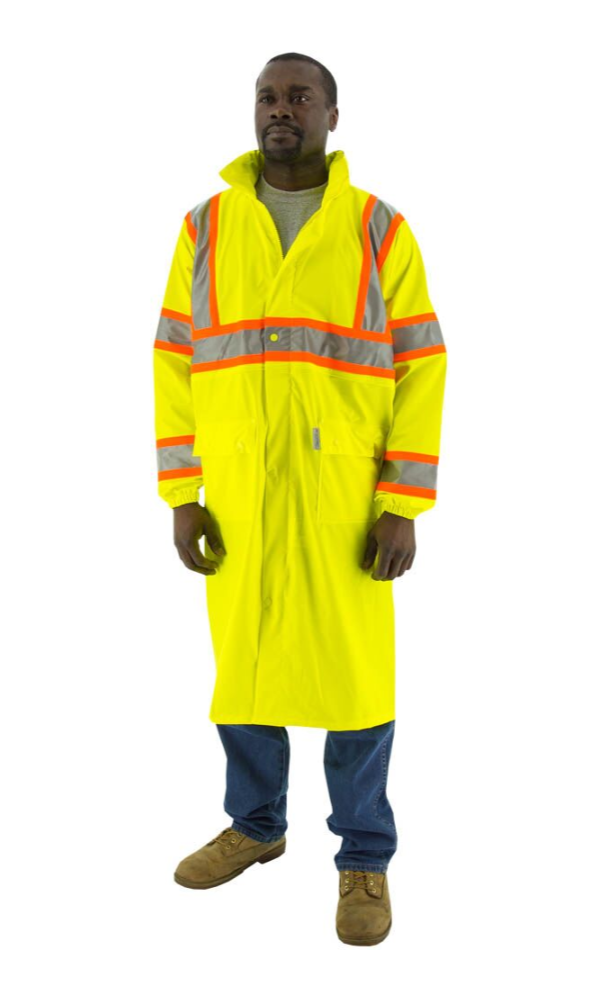 Hi vis sales rain trench coat