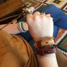 Buck Brown and Natural Pueblo USA Made Private Label Leather Cuff